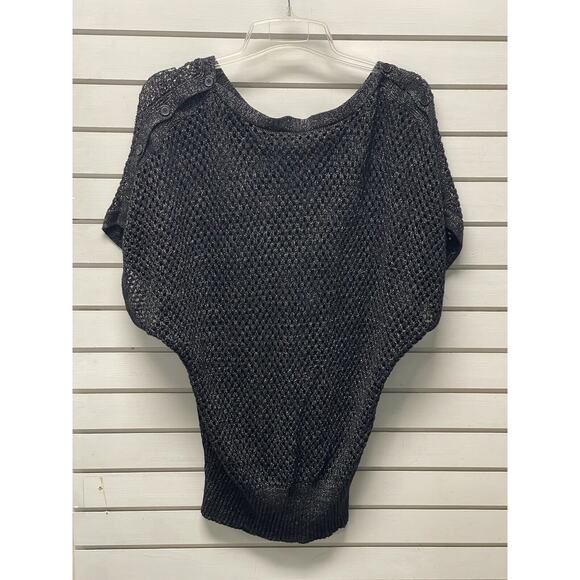 Maurices 90s Y2K Sweater Womens XL Black Silver Open Knit Dark Fairy Grunge - Picture 11 of 11